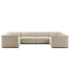 Conjure 6-Piece Channel Tufted Performance Velvet U-Shaped Sectional