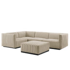 Conjure 6-Piece Channel Tufted Performance Velvet U-Shaped Sectional