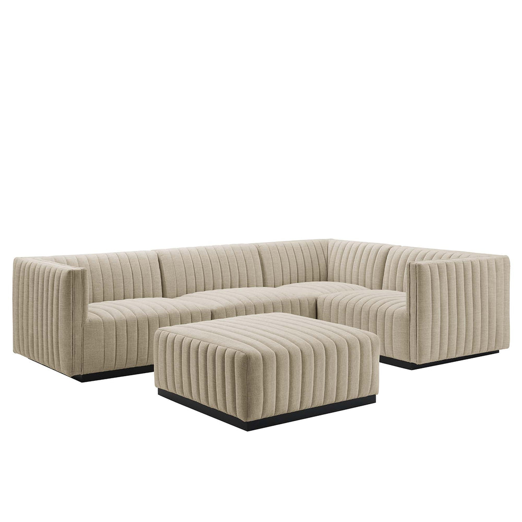 Conjure 6-Piece Channel Tufted Performance Velvet U-Shaped Sectional