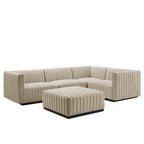 Conjure 6-Piece Channel Tufted Performance Velvet U-Shaped Sectional