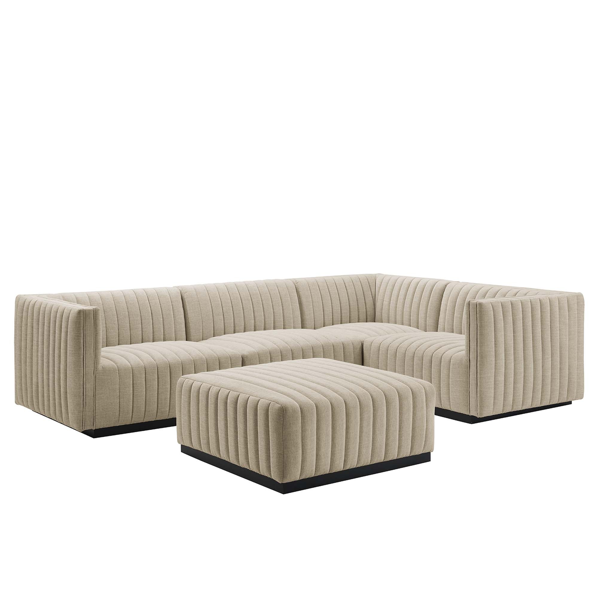 Conjure 6-Piece Channel Tufted Performance Velvet U-Shaped Sectional