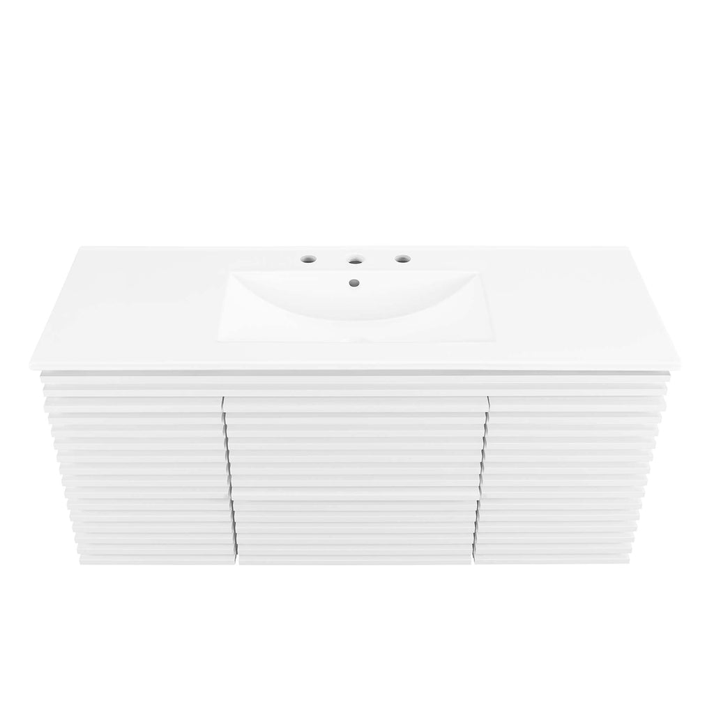 Render 48" Wall-Mount Bathroom Vanity Basin Included