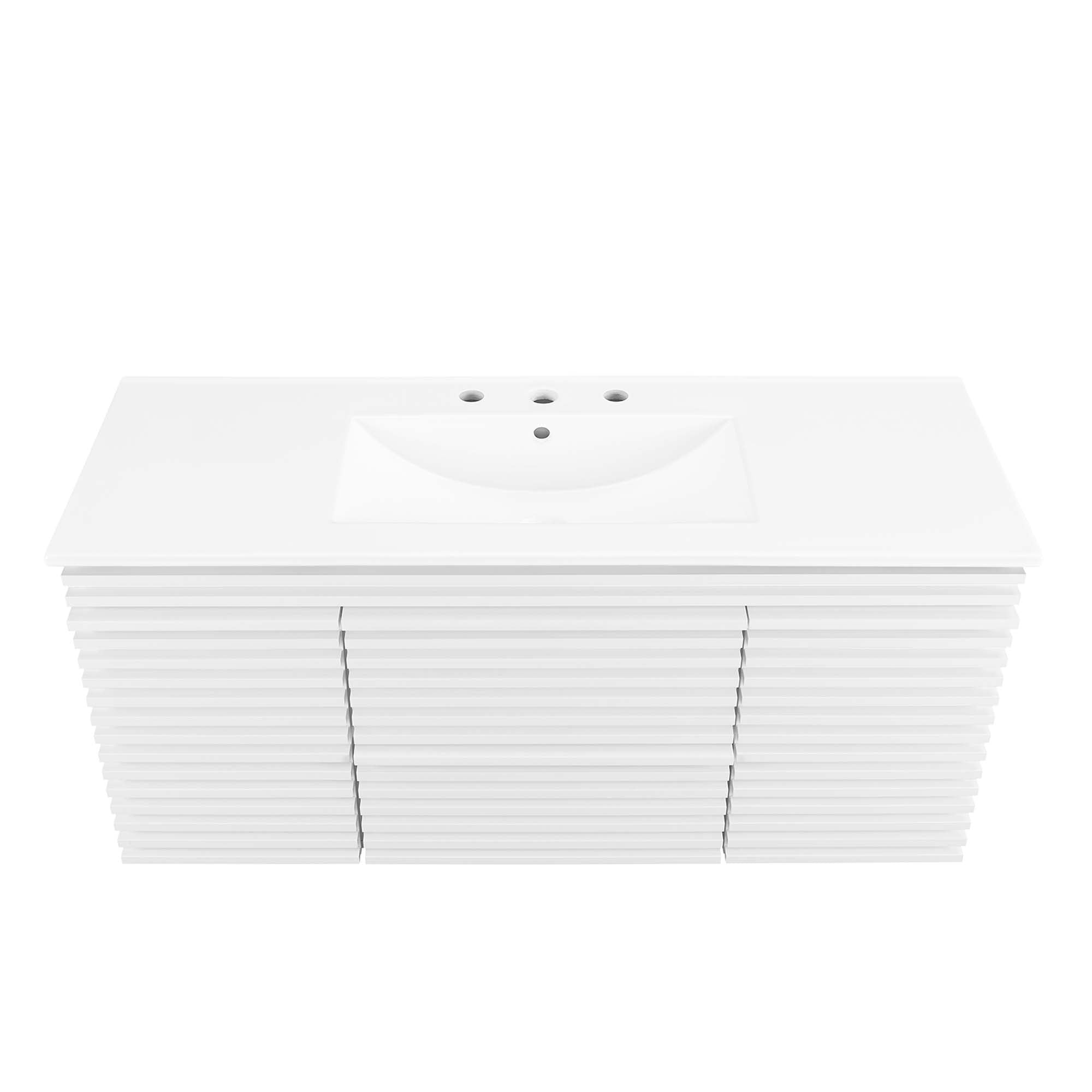 Render 48" Wall-Mount Bathroom Vanity Basin Included