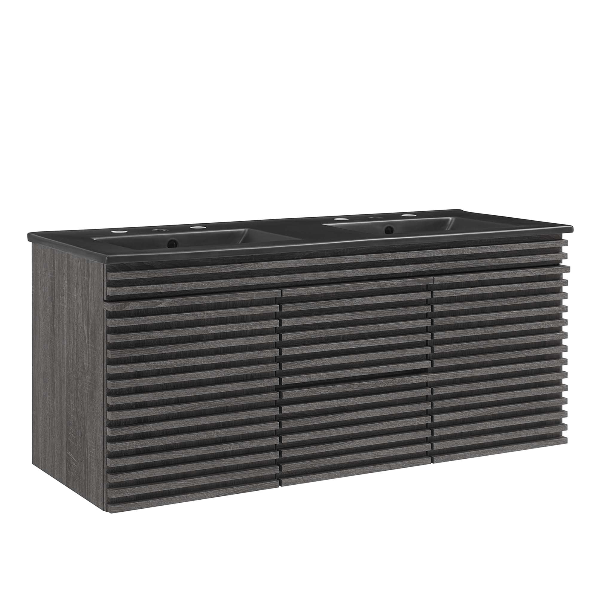 Render 48" Wall-Mount Bathroom Vanity Basin Included - EEI-5802-CHA-BLK