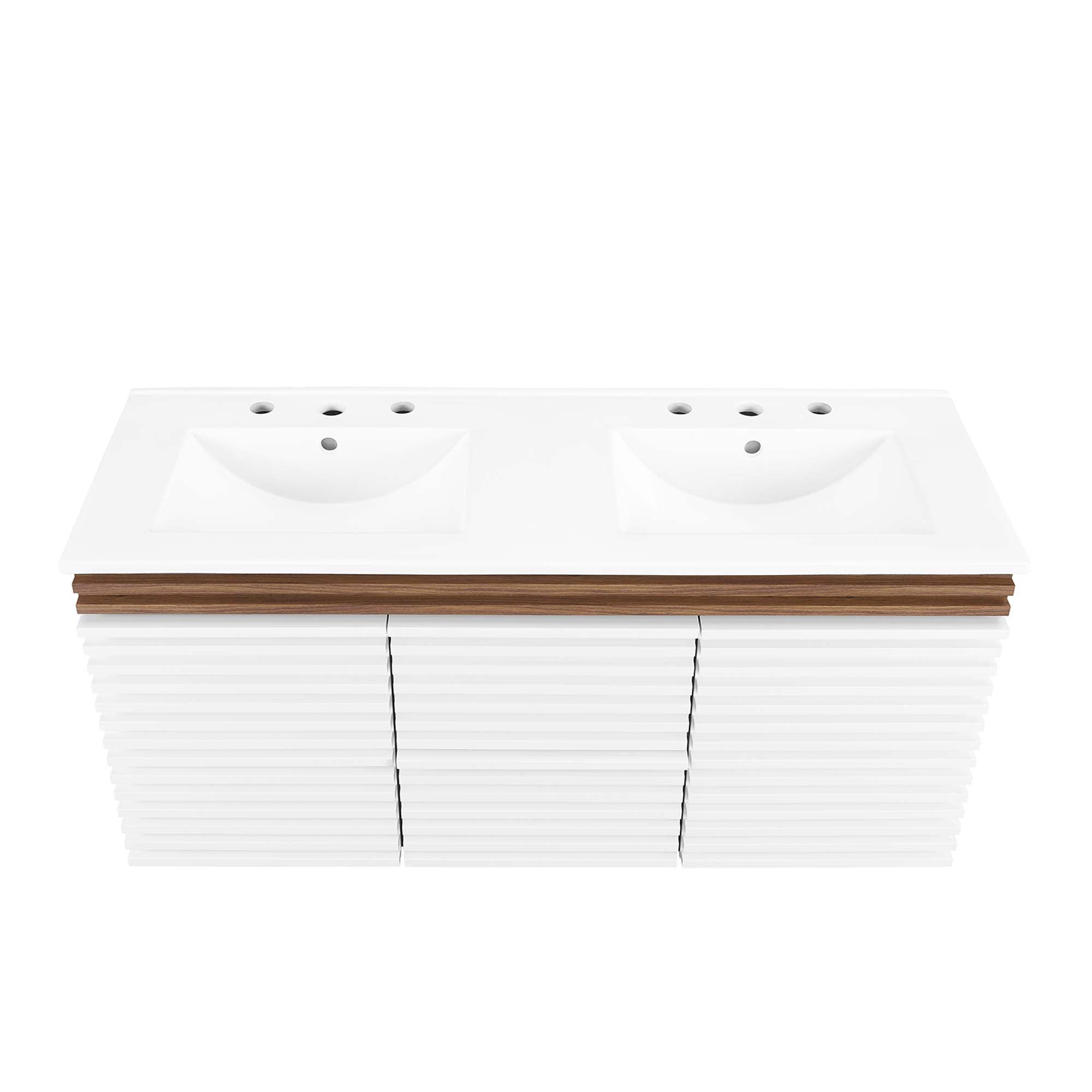 Render 48" Wall-Mount Bathroom Vanity Basin Included