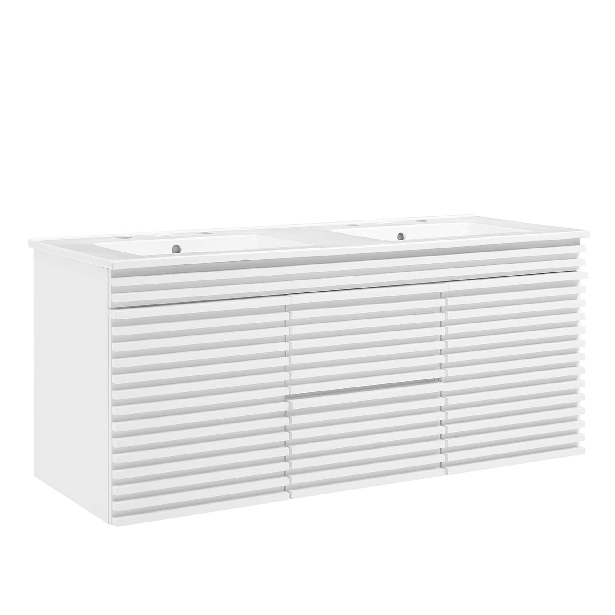 Render 48" Wall-Mount Bathroom Vanity Basin Included - EEI-5802-WHI-WHI