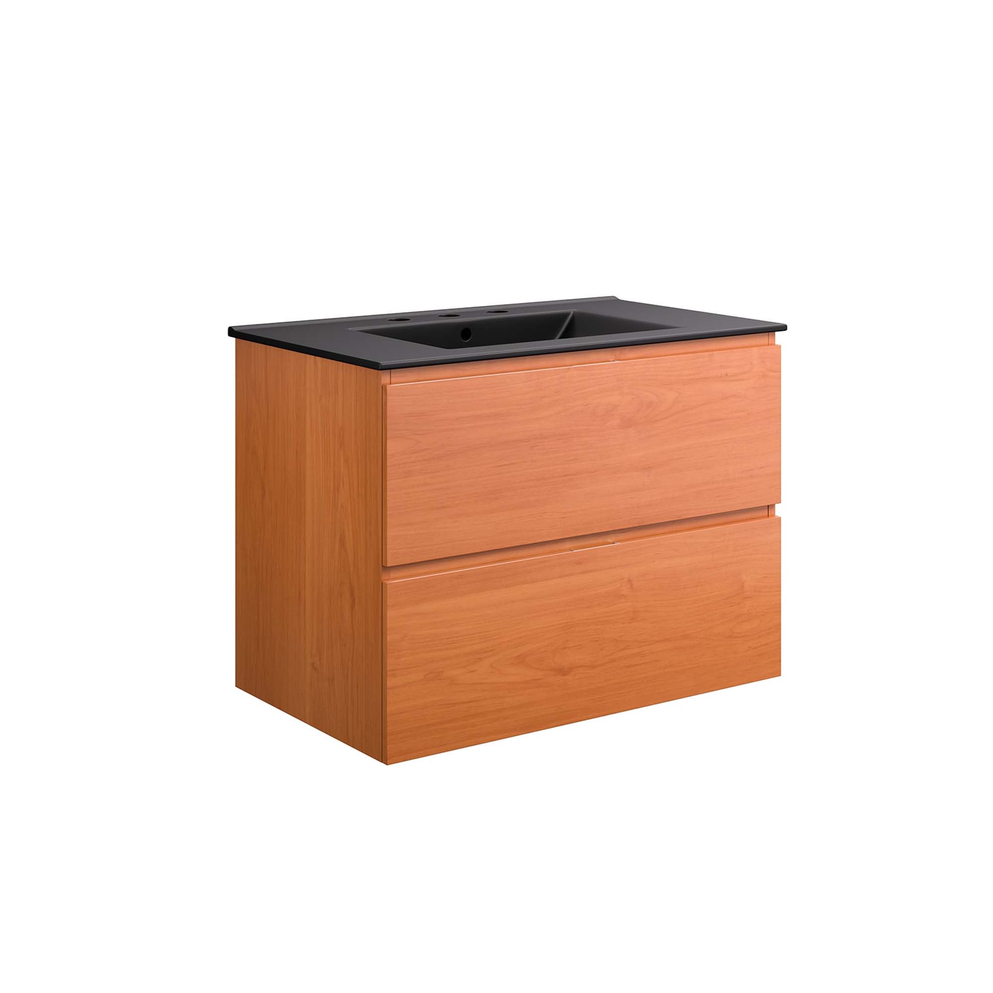 Scenic Wall-Mount Bathroom Vanity Basin Included - EEI-5812-CHE-BLK