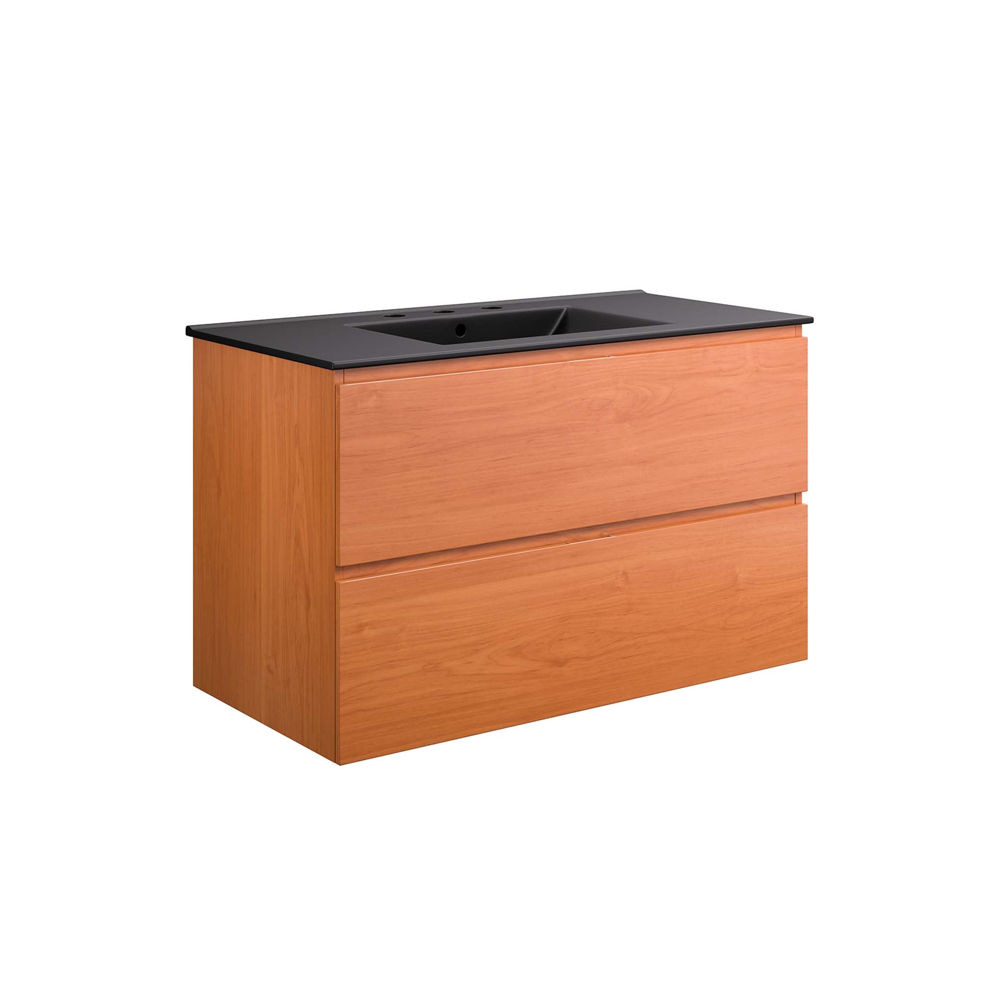 Scenic Wall-Mount Bathroom Vanity Basin Included - EEI-5813-CHE-BLK