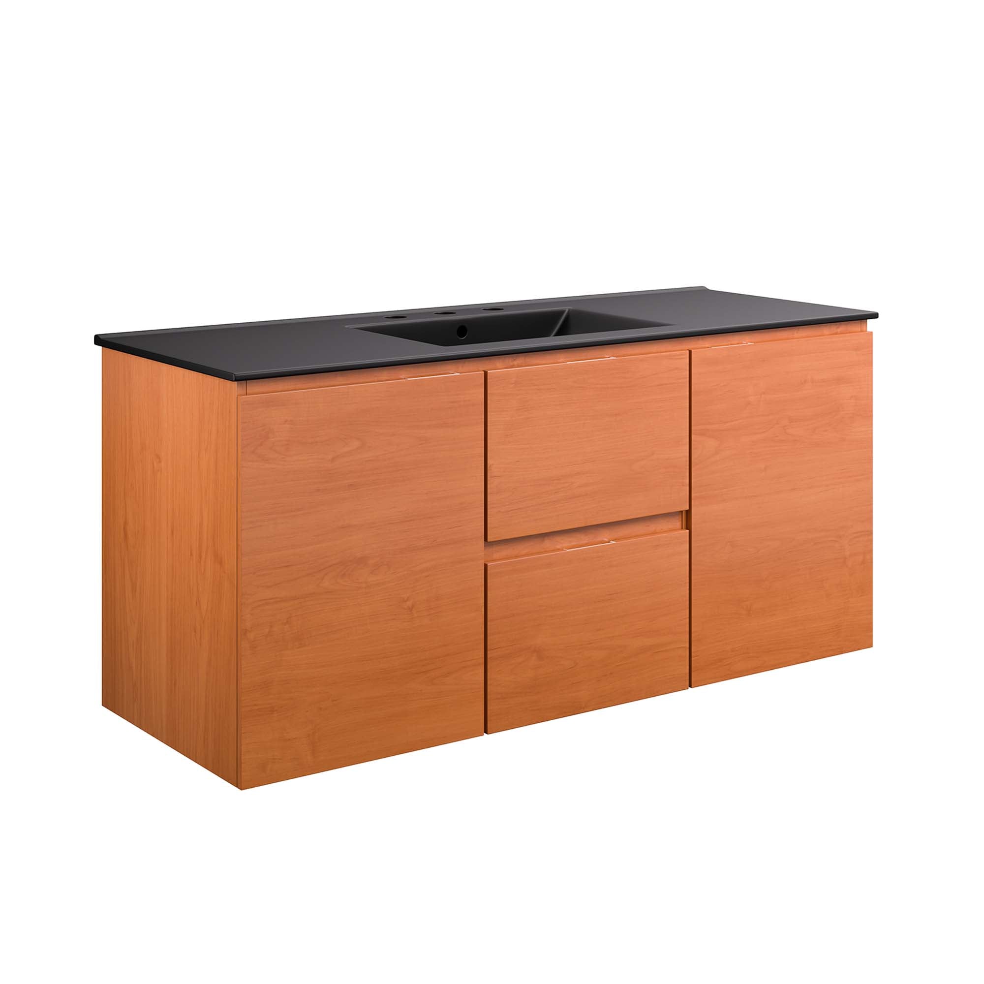 Scenic Wall-Mount Bathroom Vanity Basin Included - EEI-5814-CHE-BLK