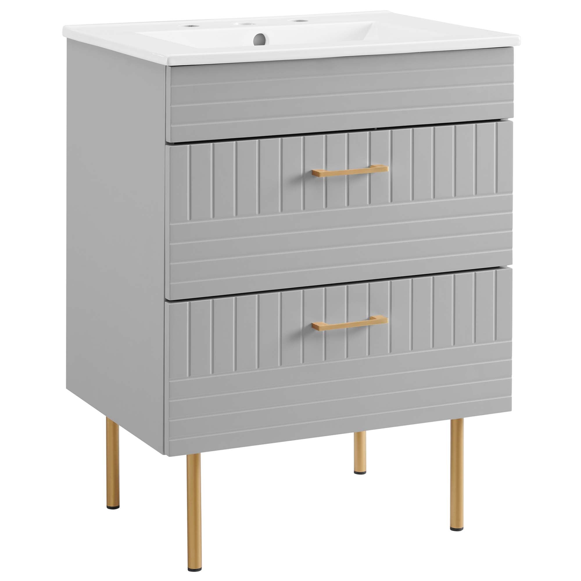 Daybreak Bathroom Vanity Basin Included - EEI-5817-LGR-WHI