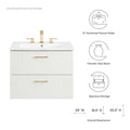 Daybreak Wall-Mount Bathroom Vanity Basin Included