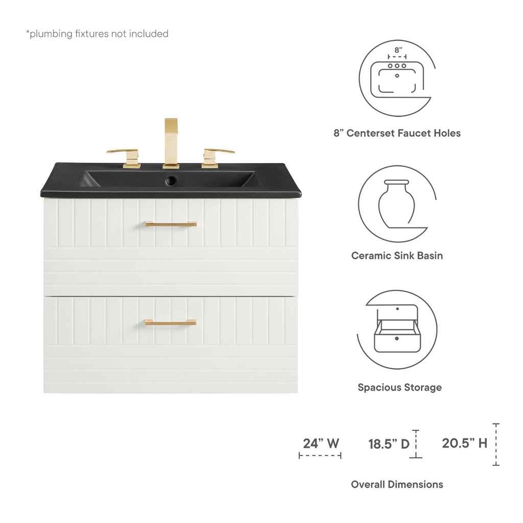 Daybreak Wall-Mount Bathroom Vanity Basin Included