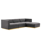 Sanguine 7-Piece Channel Tufted Performance Velvet Right-Facing Modular Sectional Sofa