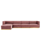 Sanguine 7-Piece Channel Tufted Performance Velvet Right-Facing Modular Sectional Sofa