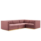 Sanguine 7-Piece Channel Tufted Performance Velvet Right-Facing Modular Sectional Sofa