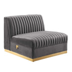 Sanguine 4-Piece Channel Tufted Performance Velvet Right-Facing Modular Sectional Sofa