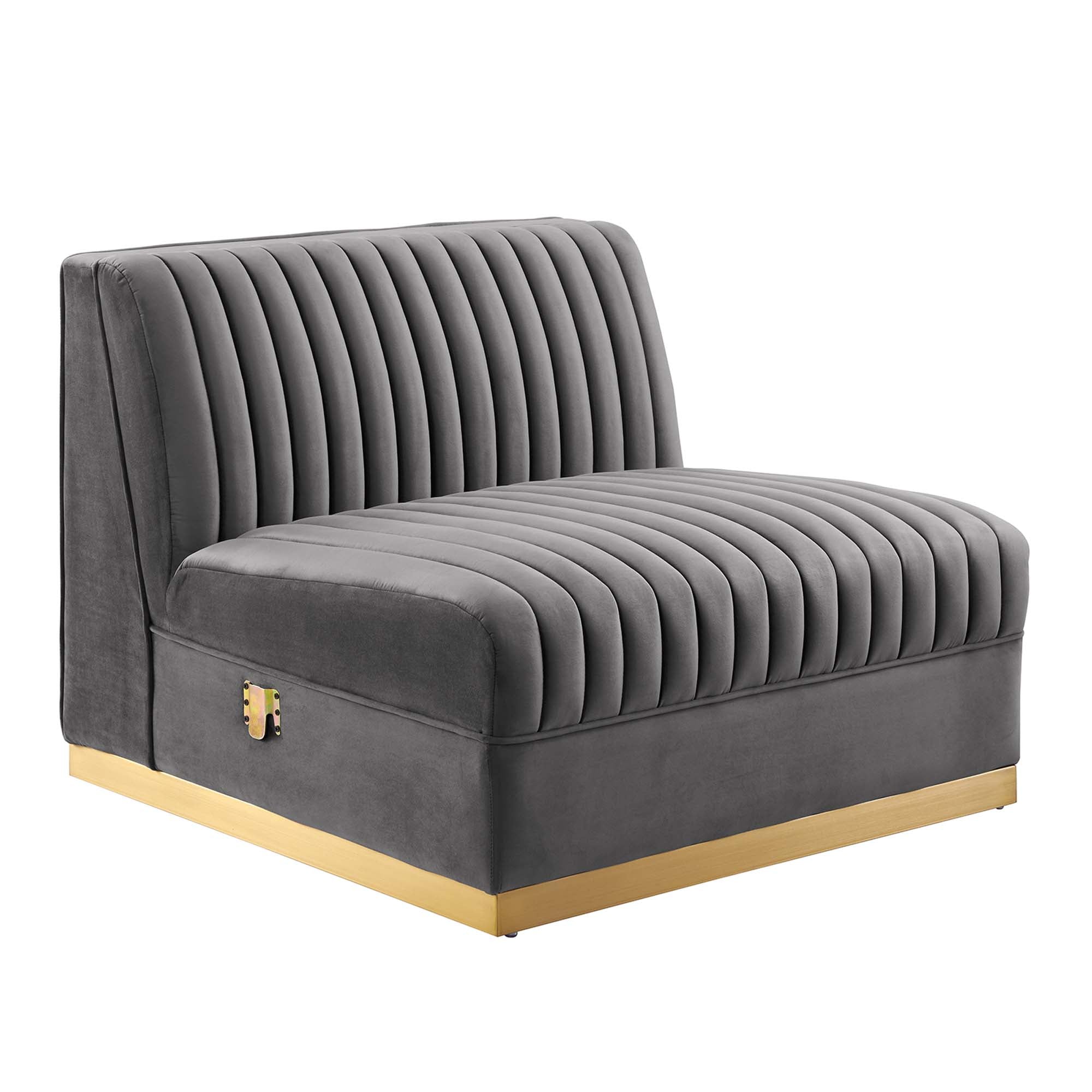 Sanguine 4-Piece Channel Tufted Performance Velvet Right-Facing Modular Sectional Sofa