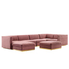 Sanguine 7-Piece Channel Tufted Performance Velvet Right-Facing Modular Sectional Sofa