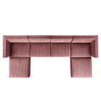 Sanguine 6-Piece Channel Tufted Performance Velvet Modular Sectional Sofa