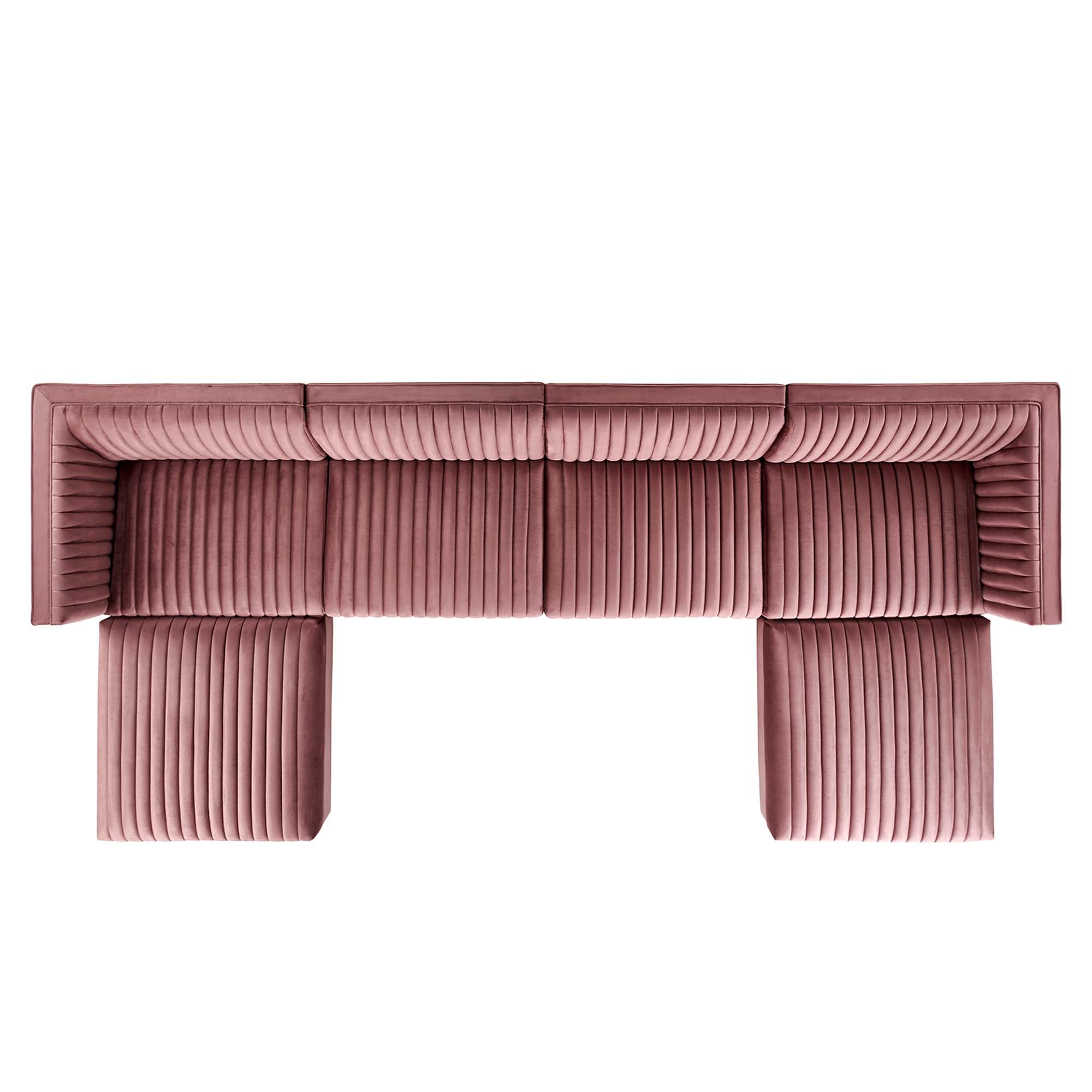 Sanguine 6-Piece Channel Tufted Performance Velvet Modular Sectional Sofa