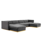Sanguine 6-Piece Channel Tufted Performance Velvet Modular Sectional Sofa