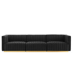 Conjure 6-Piece Channel Tufted Performance Velvet U-Shaped Sectional
