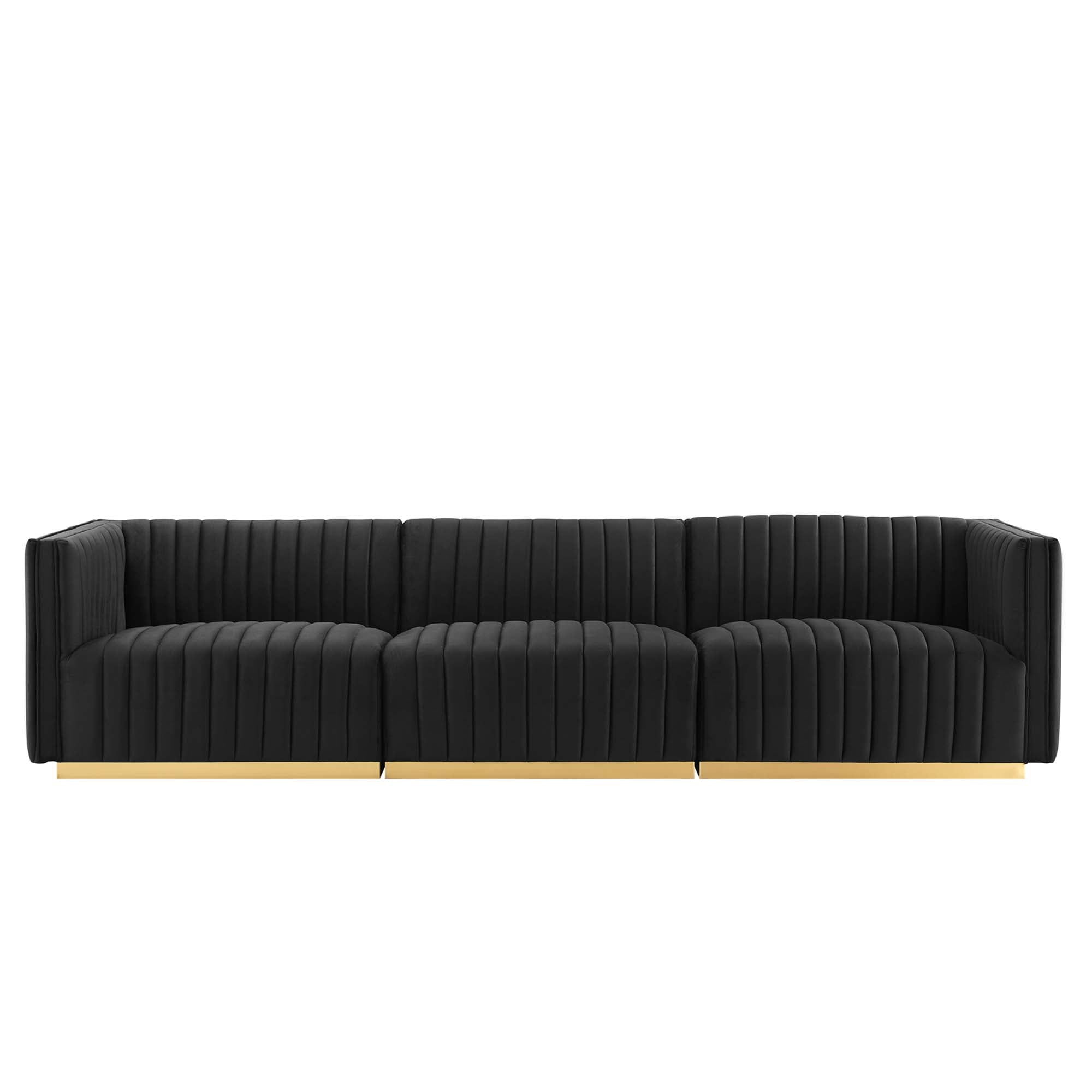 Conjure 6-Piece Channel Tufted Performance Velvet U-Shaped Sectional