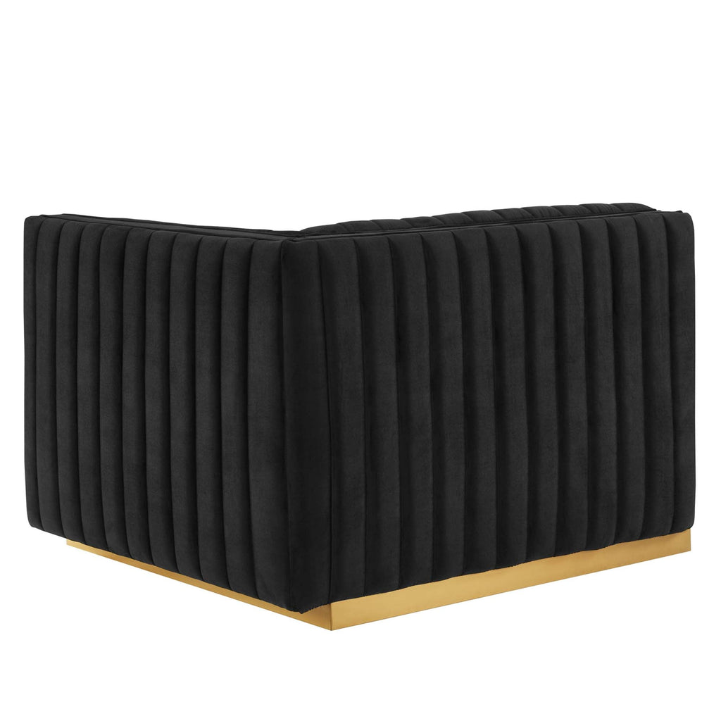 Conjure 5-Piece Channel Tufted Performance Velvet Sectional