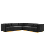 Conjure 6-Piece Channel Tufted Performance Velvet U-Shaped Sectional