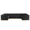 Conjure 6-Piece Channel Tufted Performance Velvet U-Shaped Sectional