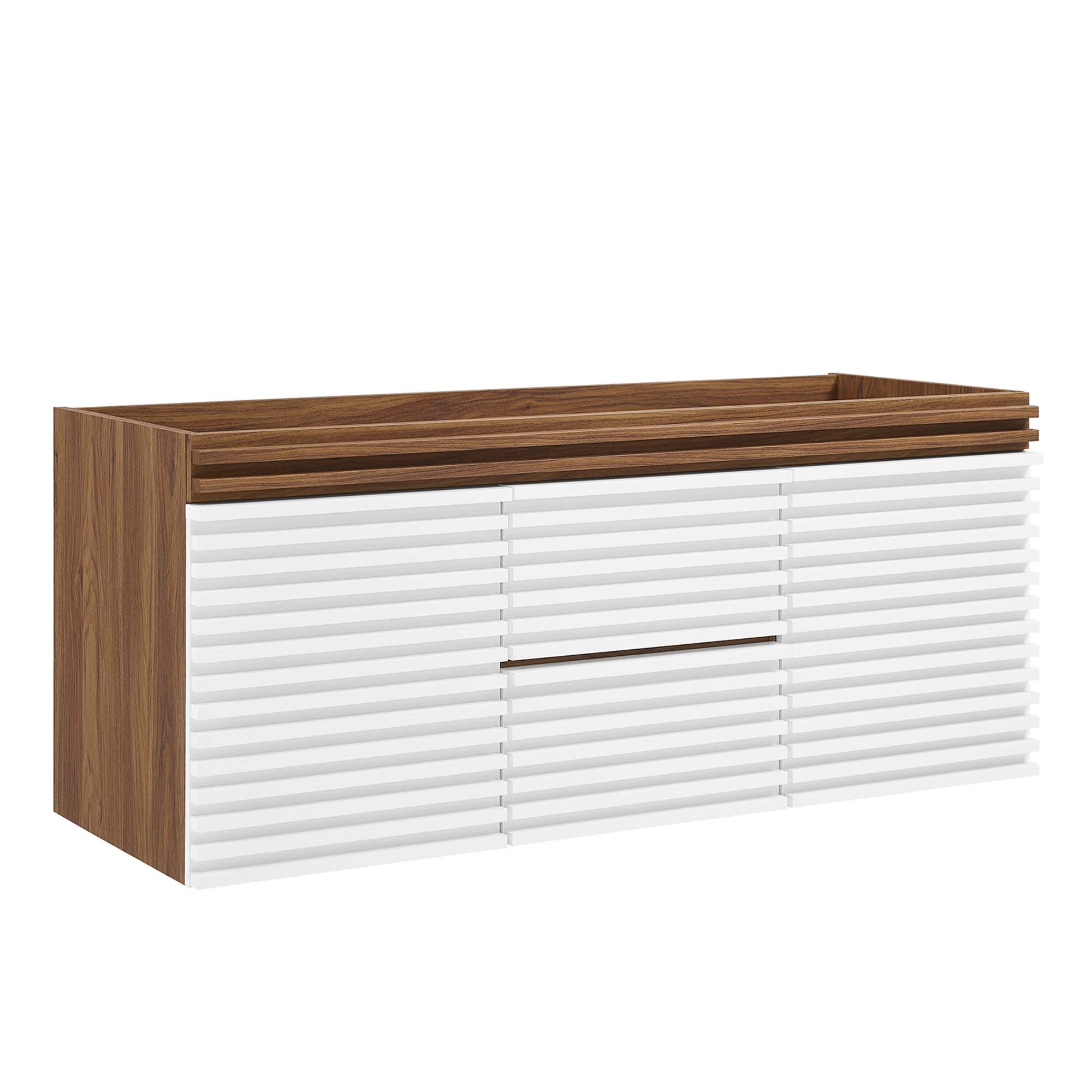 Render 48" Wall-Mount Bathroom Cabinet Basin Not Included - EEI-5867-WHI-WAL