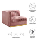 Sanguine 7-Piece Channel Tufted Performance Velvet Right-Facing Modular Sectional Sofa
