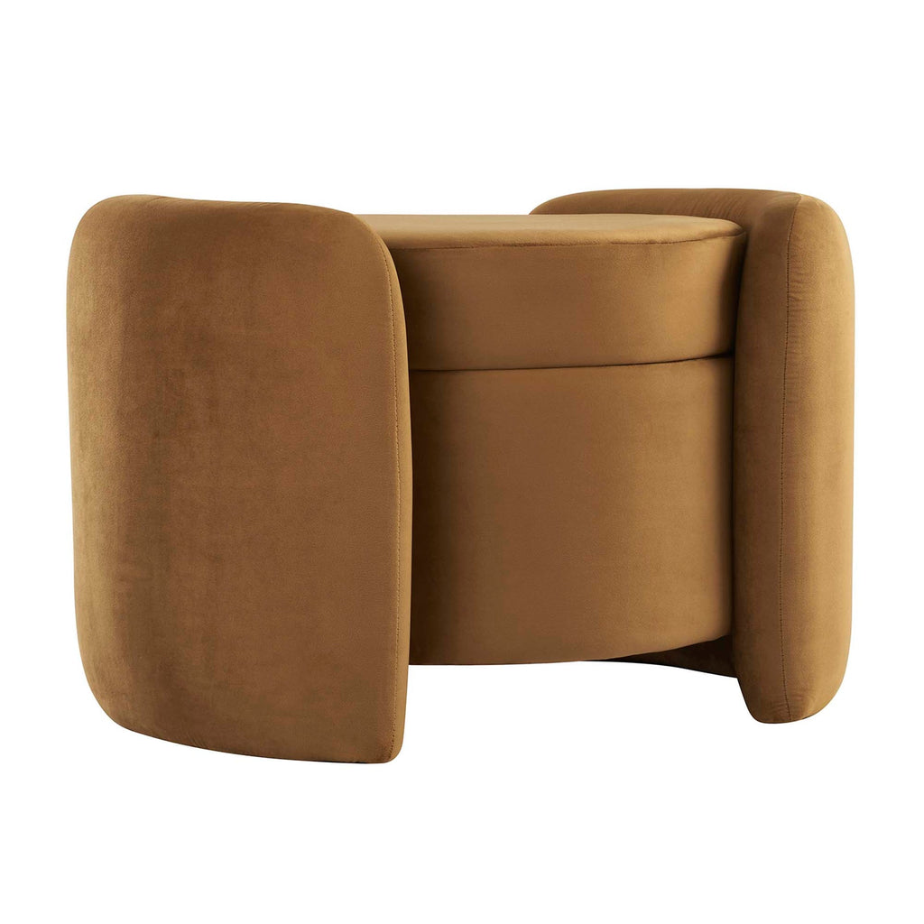 Nebula Upholstered Performance Velvet Ottoman — EEI-6055-COG