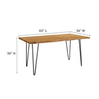 Ardor 60" Live Edge Acacia Wood Acacia Wood Dining Table