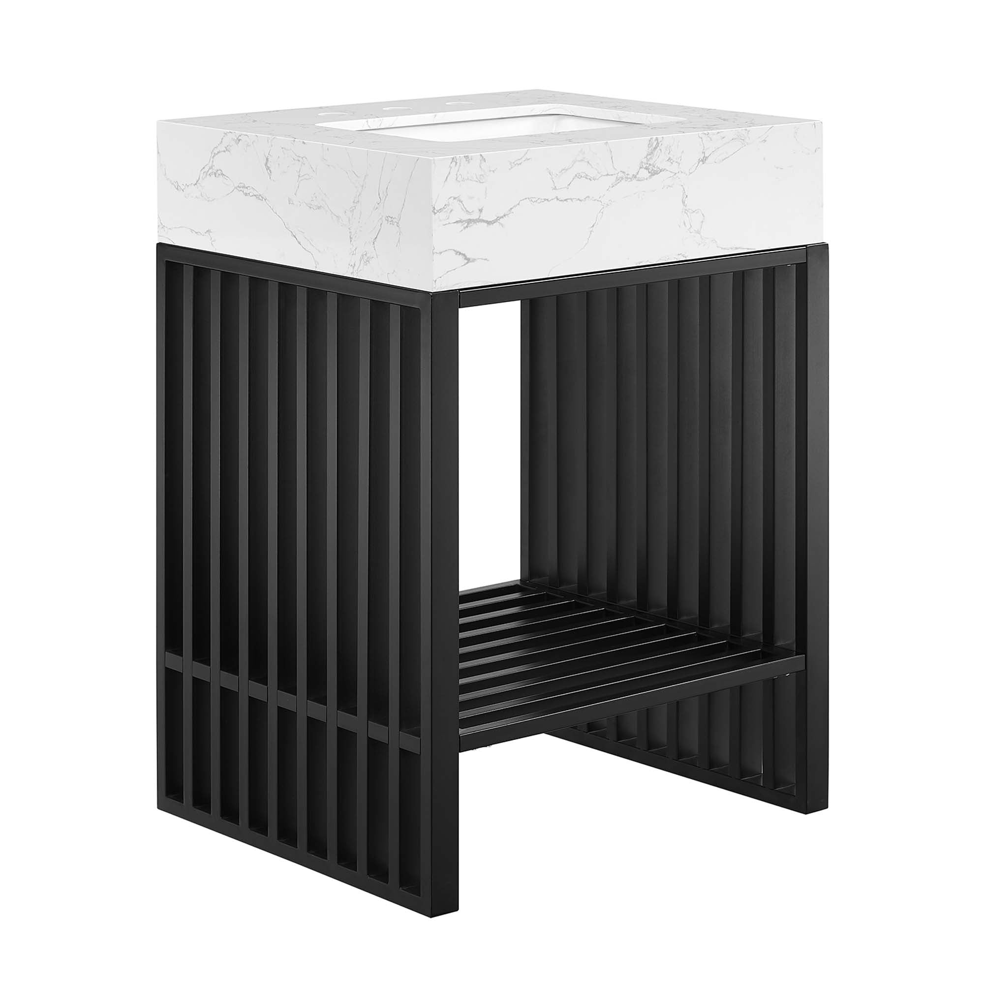 Gridiron Bathroom Vanity Basin Included - EEI-6104-WHI-BLK