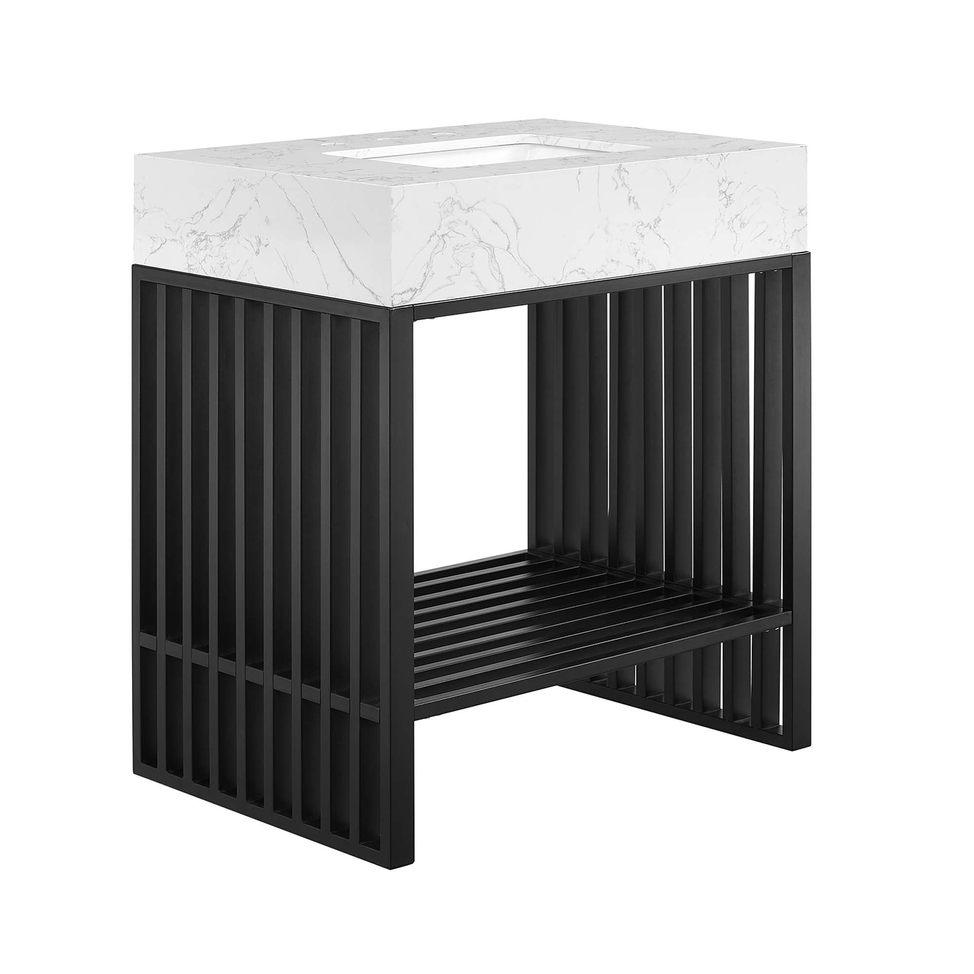 Gridiron Bathroom Vanity Basin Included - EEI-6106-WHI-BLK
