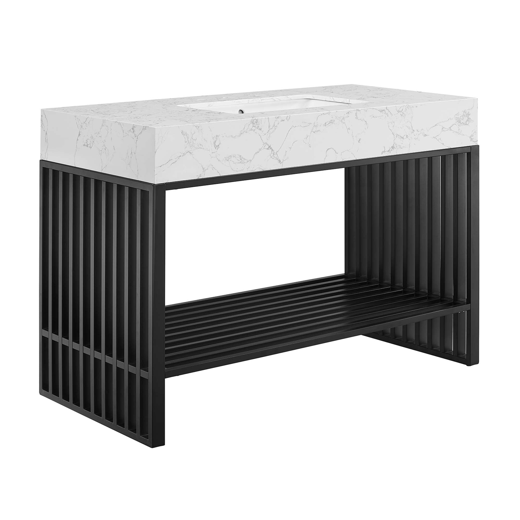 Gridiron Bathroom Vanity Basin Included - EEI-6110-WHI-BLK