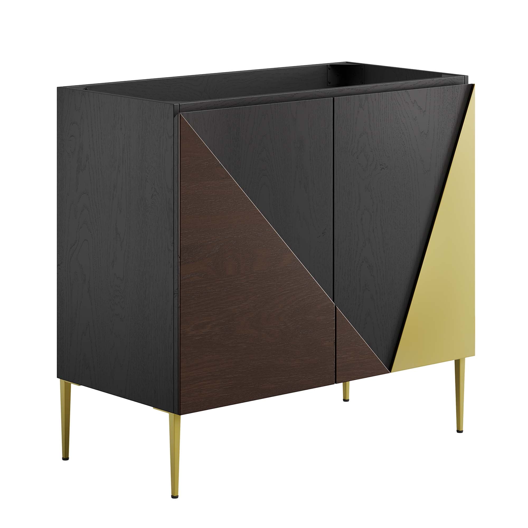 Alchemist Bathroom Cabinet Basin Not Included - EEI-6144-BLK-GLD