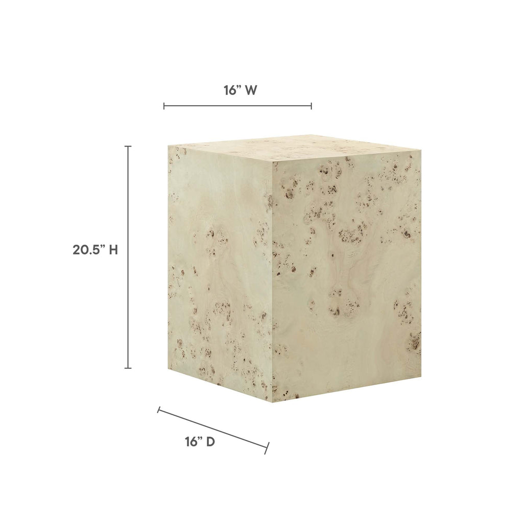 Cosmos 36" Square Burl Wood Coffee Table