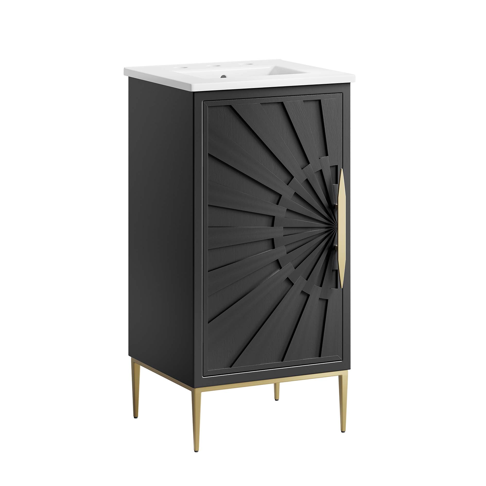 Awaken Bathroom Vanity Basin Included - EEI-6285-WHI-BLK
