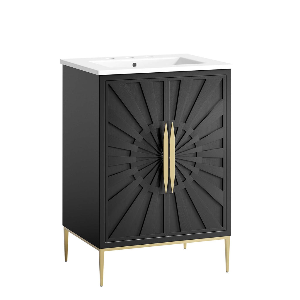 Awaken Bathroom Vanity Basin Included - EEI-6289-WHI-BLK