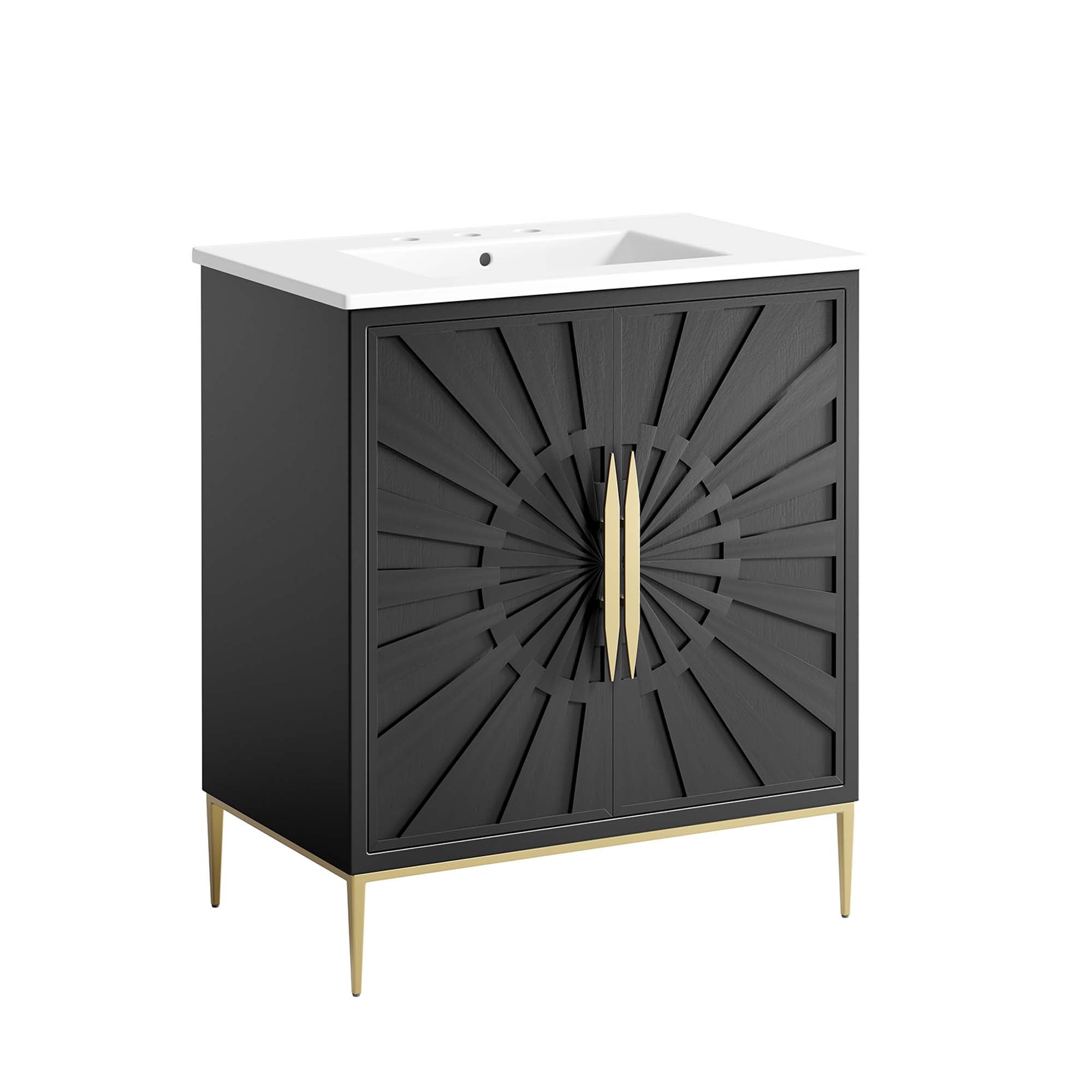 Awaken Bathroom Vanity Basin Included - EEI-6293-WHI-BLK