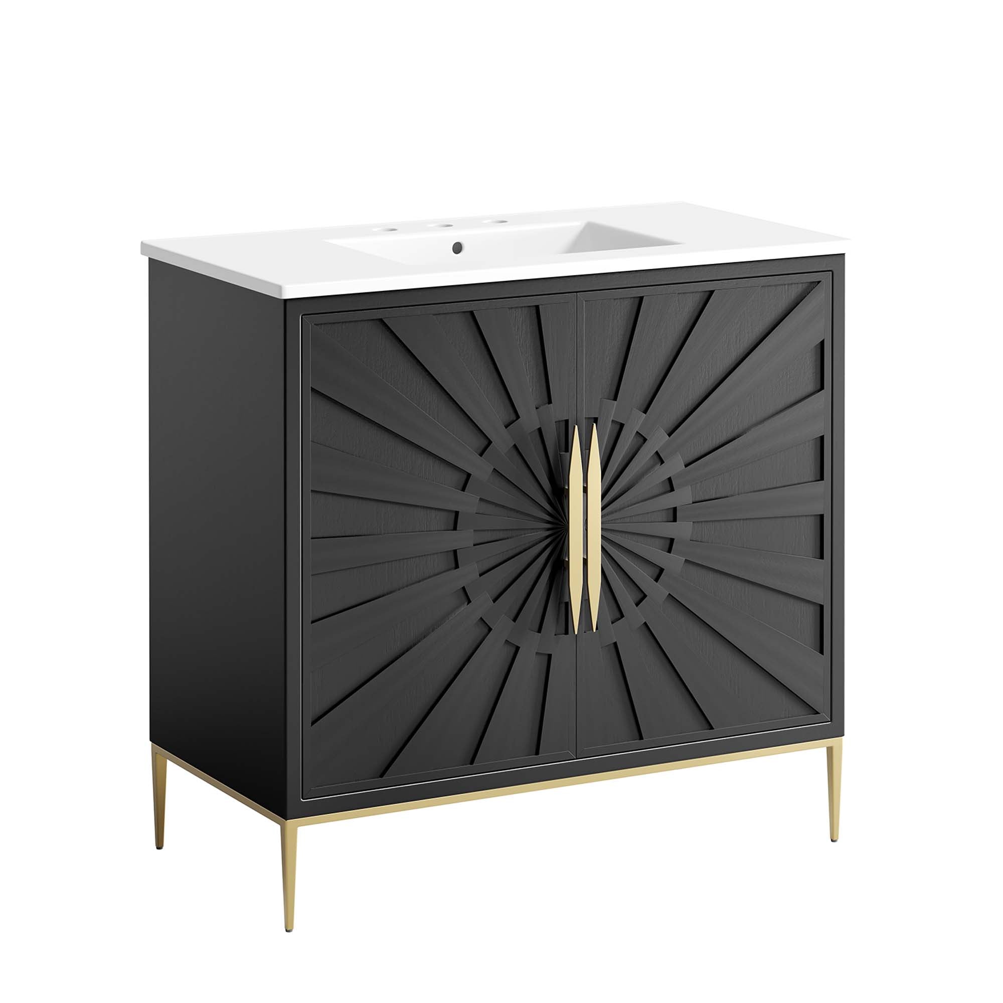Awaken Bathroom Vanity Basin Included - EEI-6297-WHI-BLK