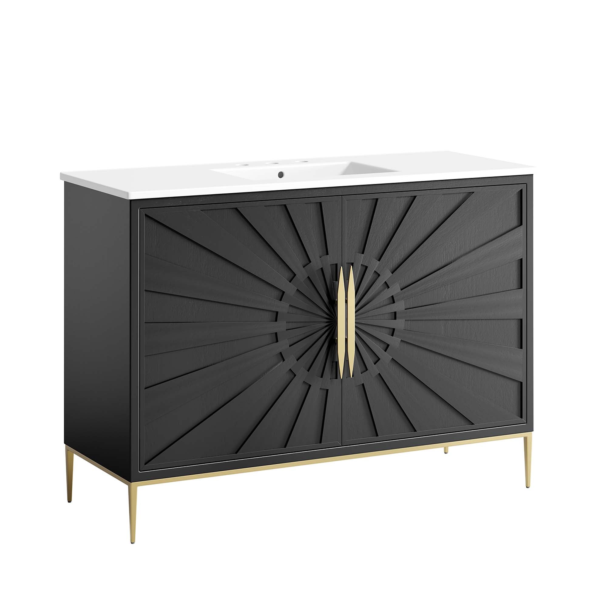 Awaken Bathroom Vanity Basin Included - EEI-6301-WHI-BLK