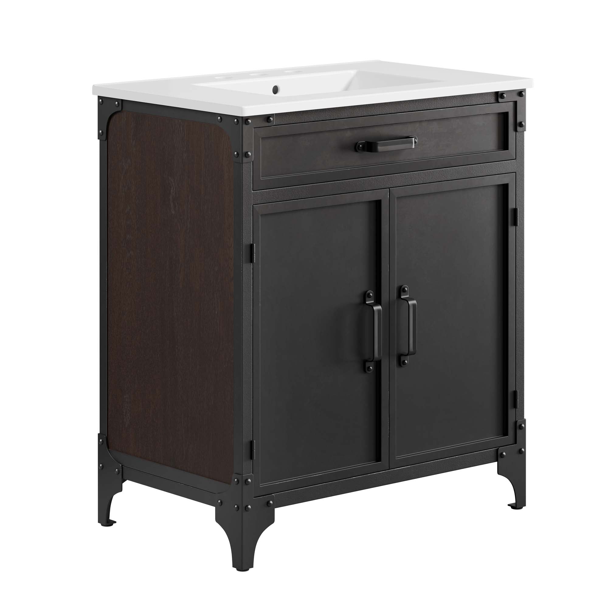 Steamforge Bathroom Vanity Basin Included - EEI-6415-WHI-BLK