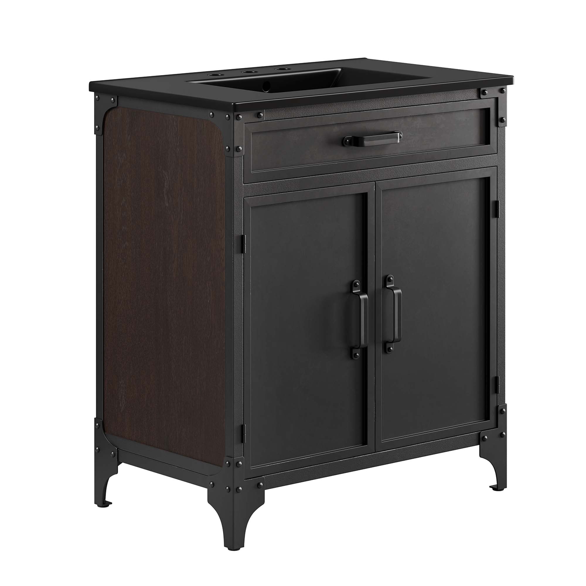 Steamforge Bathroom Vanity Basin Included - EEI-6416-BLK-BLK