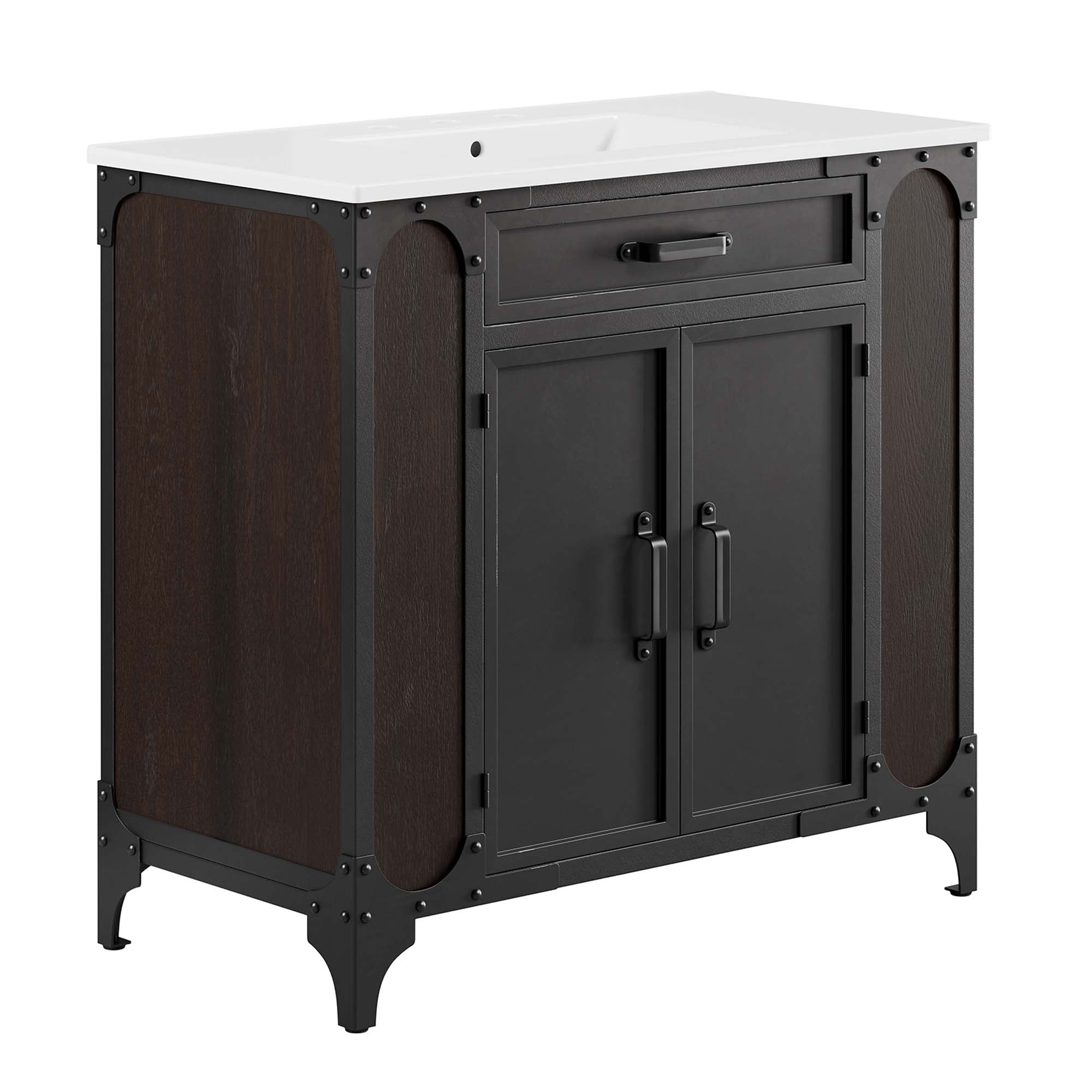 Steamforge Bathroom Vanity Basin Included - EEI-6417-WHI-BLK