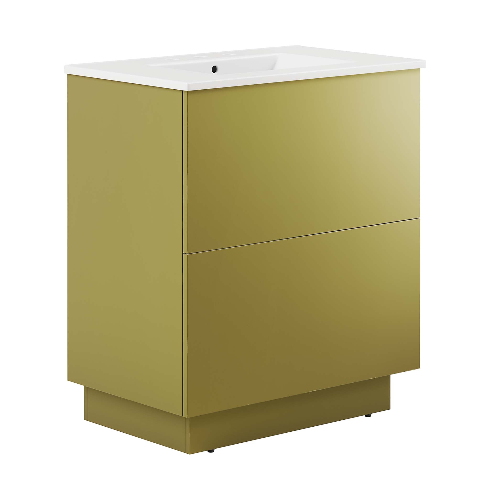 Quantum Bathroom Vanity Basin Included - EEI-6427-WHI-GLD