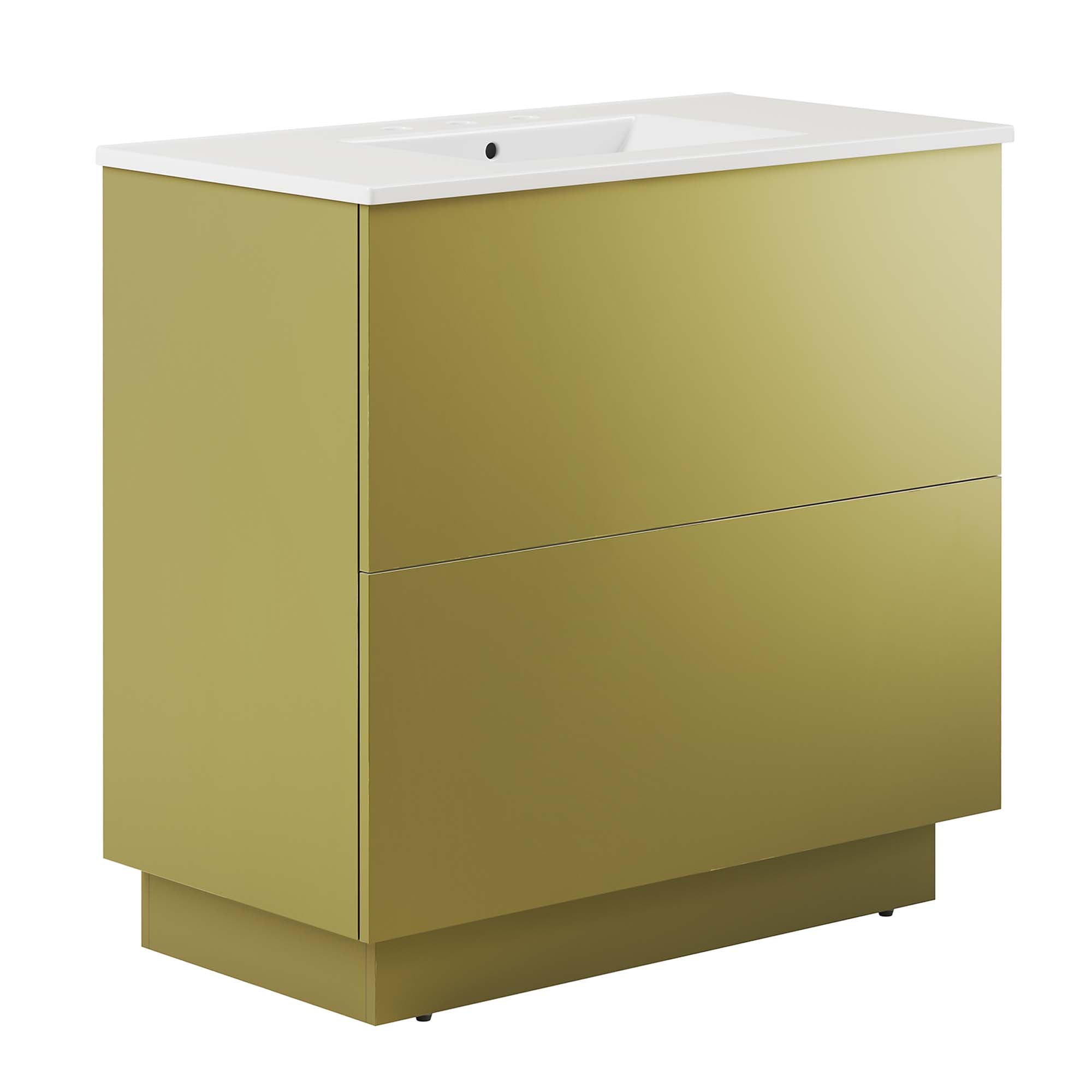 Quantum Bathroom Vanity Basin Included - EEI-6429-WHI-GLD