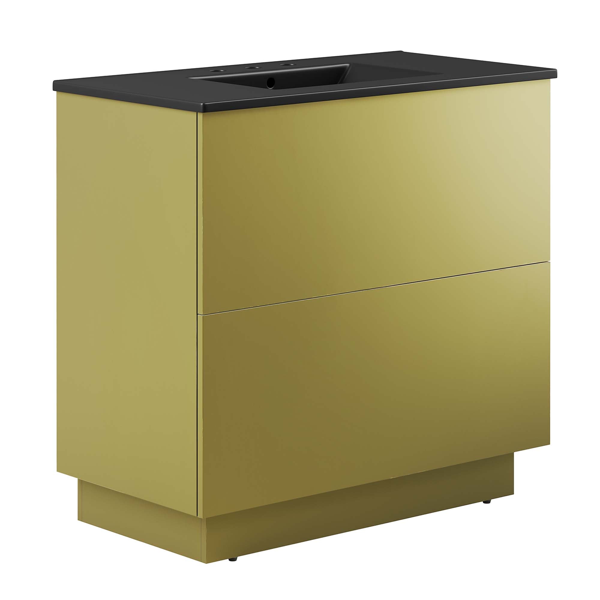 Quantum Bathroom Vanity Basin Included - EEI-6430-BLK-GLD